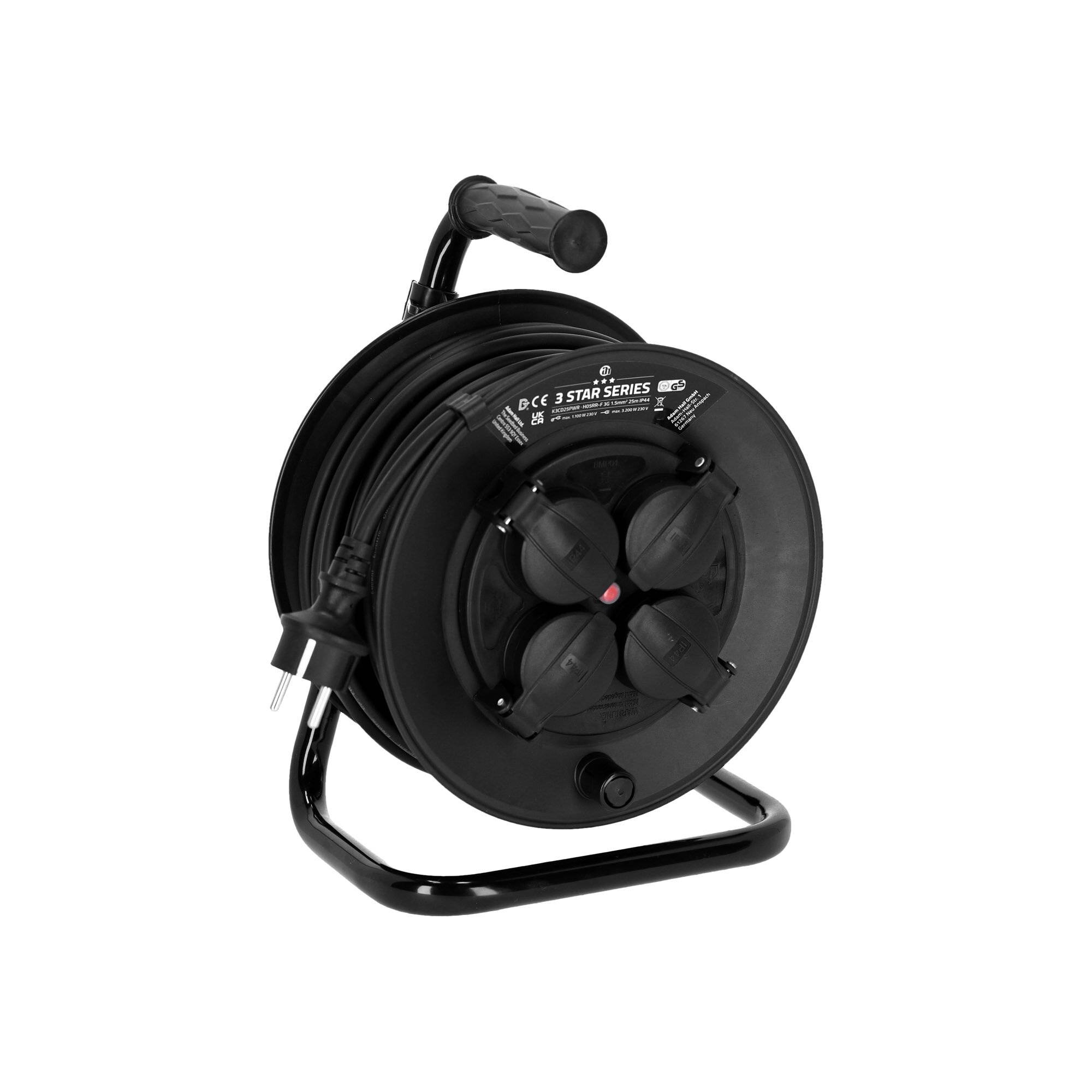 Adam Hall Cables 3 STAR CD 25 PWR - Strom Kabeltrommel 4 x Schuko IP44 H05RR-F, 25 m-0