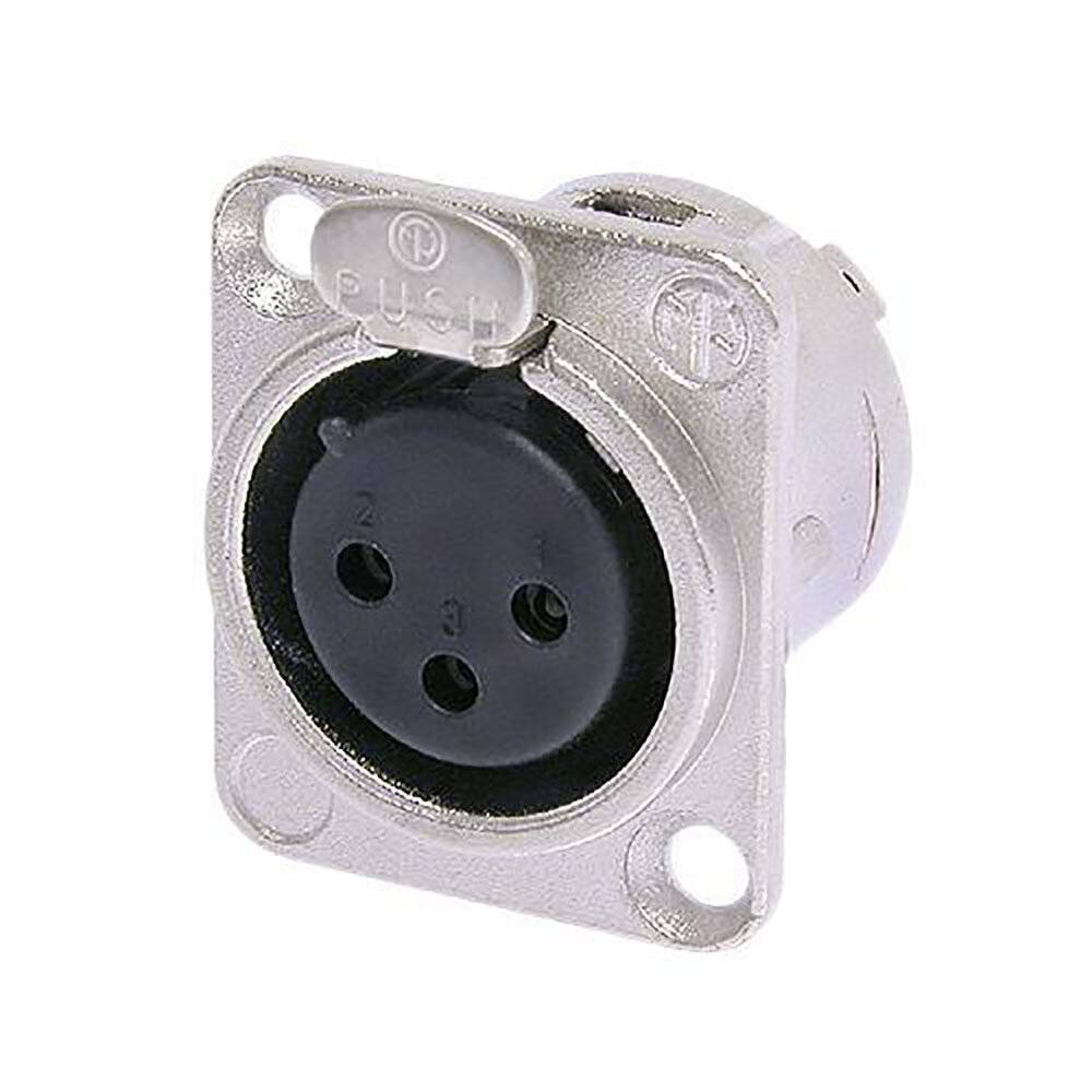 Neutrik 3 pol Chassisbu., Lötanschl., Nickel, Kont. NC3FD-L-1-SB-0