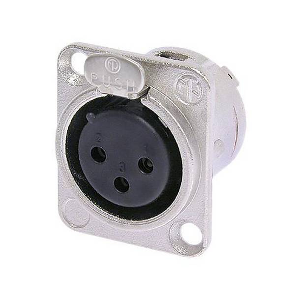 Neutrik 3 pol Chassisbu., Lötanschl., Nickel, Kont. NC3FD-L-1-SB