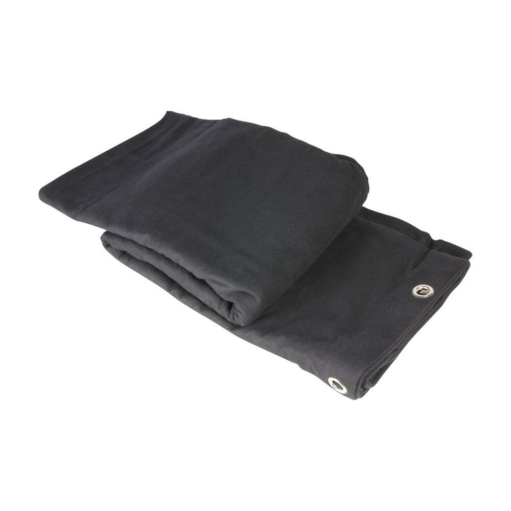 Bühnenmolton B1 schwarz mit Ösen brüniert 3 x 3 m-0