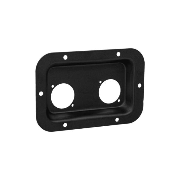 Adam Hall Hardware 87085 BLK - Stahl Einbauplatte für 2 x powerCON TRUE1 Buchsen, schwarz