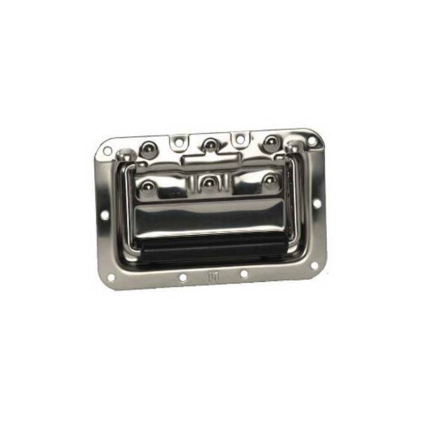 Klappgriff mittel gefedert in Einbauschale Edelstahl 8 mm tief