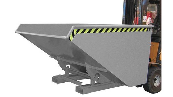 Kippbehälter - Abrollsystem - Volumen 1.200 l - Traglast 1.500 kg - 1.095 x 1.070 x 1.720 mm (HxBxT) - mausgrau (RAL 700