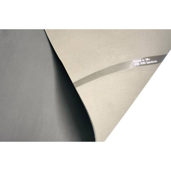 Leichte Isolationsmatte ESD, getestet bis 50000 Volt nach DIN EN60243-1 (VDE0303, Teil 21), Stärke 4,5 mm, Farbe grau, 1