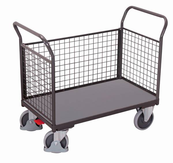 Dreiwandwagen mit Draht, RAL 7016 RAL 7016 Anthrazitgrau