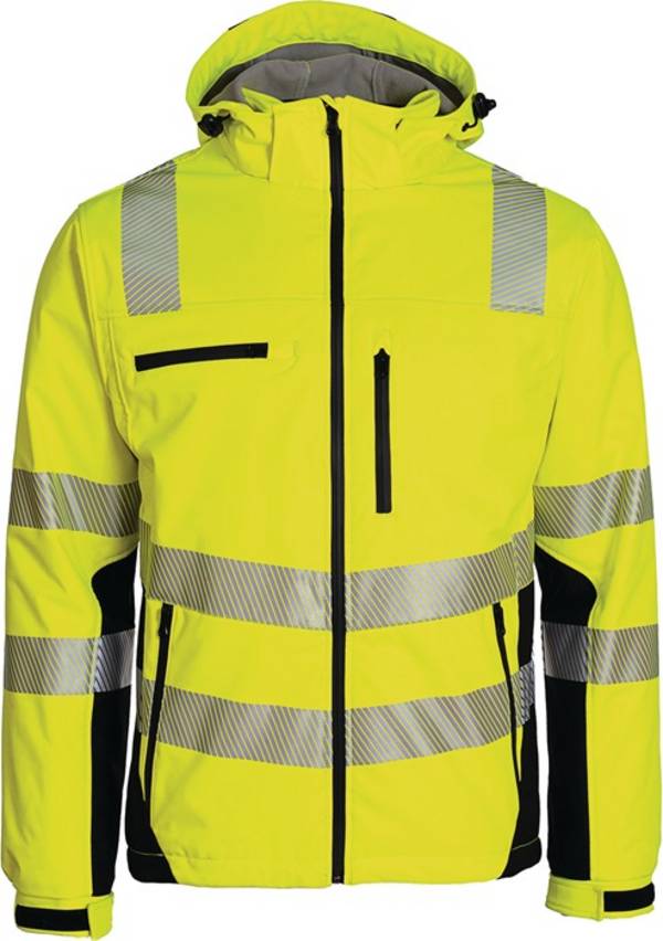 Winter-Warnschutzsoftshelljacke Gr.XL gelb-schwarz PREVENT TRENDLINE