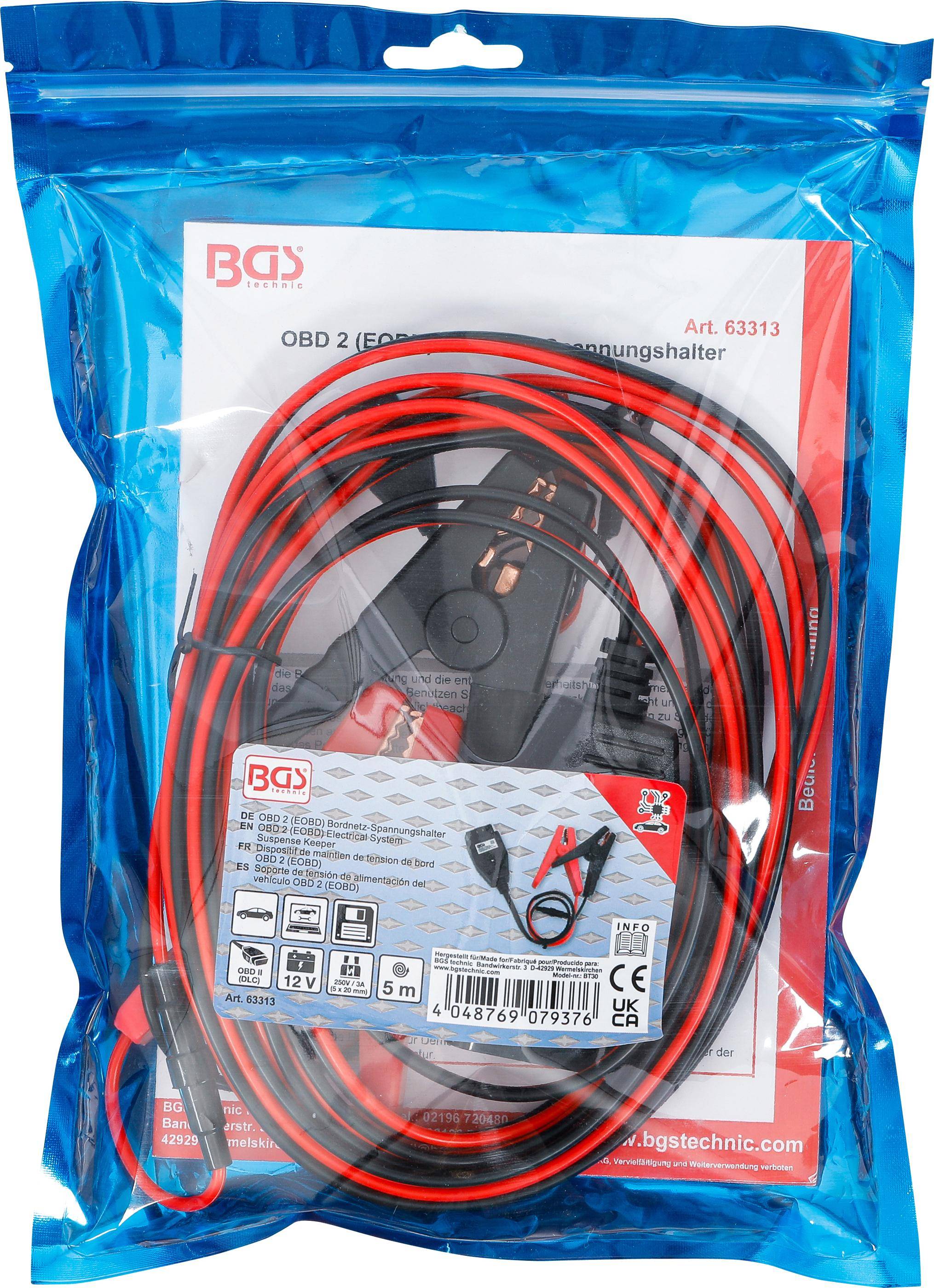 BGS 63313 OBD 2 (EOBD) Bordnetz-Spannungshalter, 5 m-3