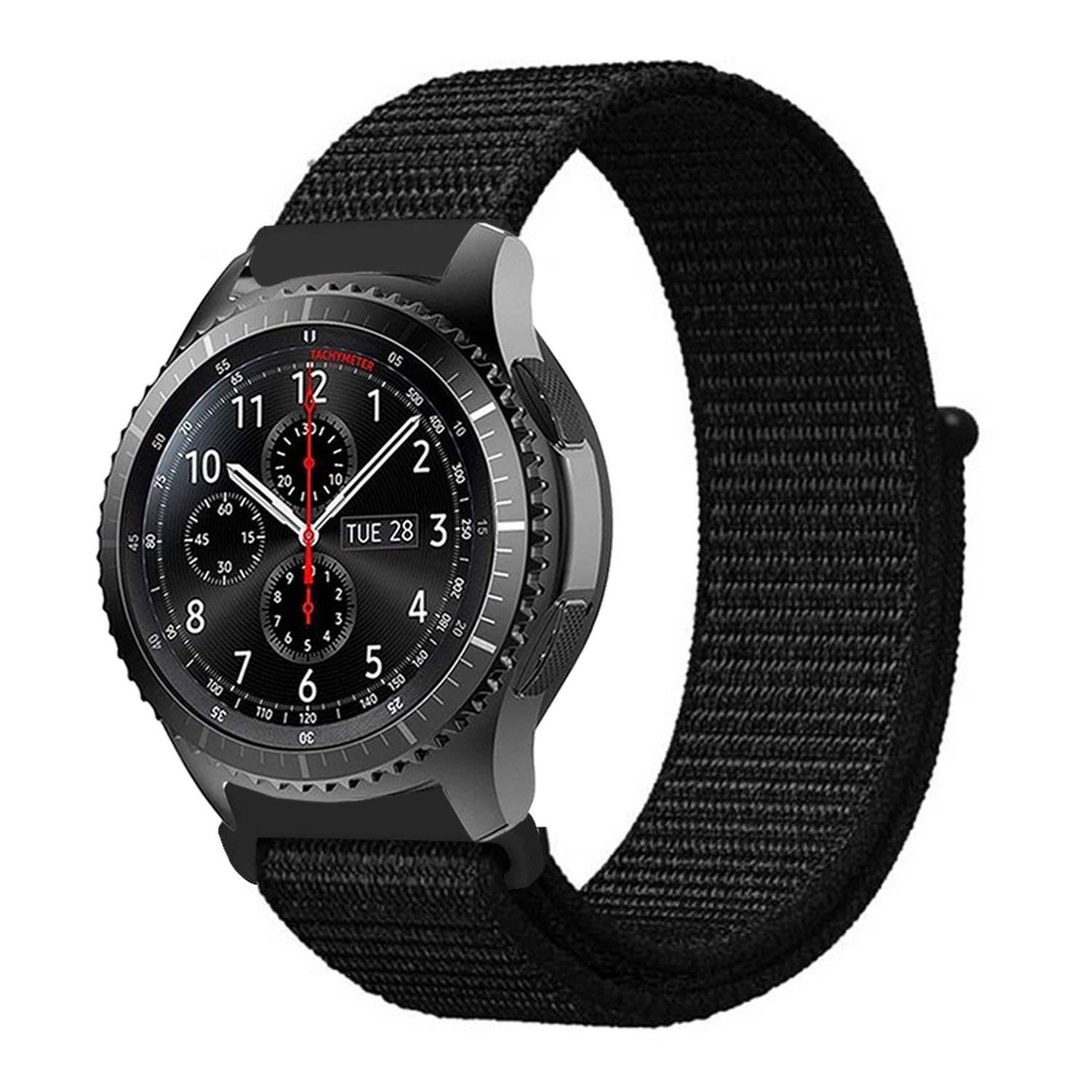 Armband 20mm für Samsung Galaxy Watch 42mm/3/4/5/ Sport/Huawei Watch 2 Nokia Steel LG Watch Sport Pepple 2 in Schwarz-0