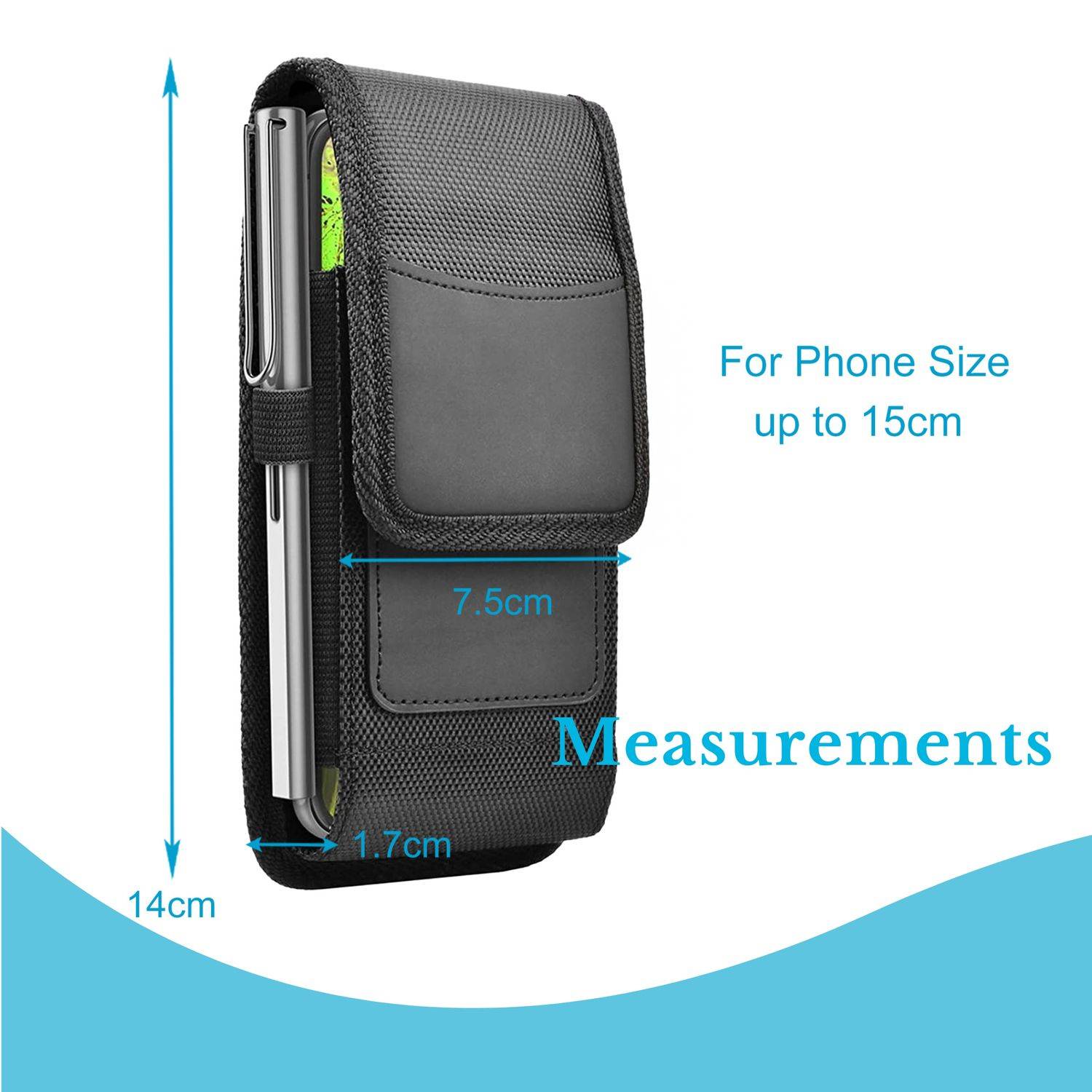 Cadorabo Handytasche mit Gürtelclip kompatibel mit Apple iPhone 7 / 7S / 8 / SE 2020 Hülle in Schwarz - Schutzhülle mit-3