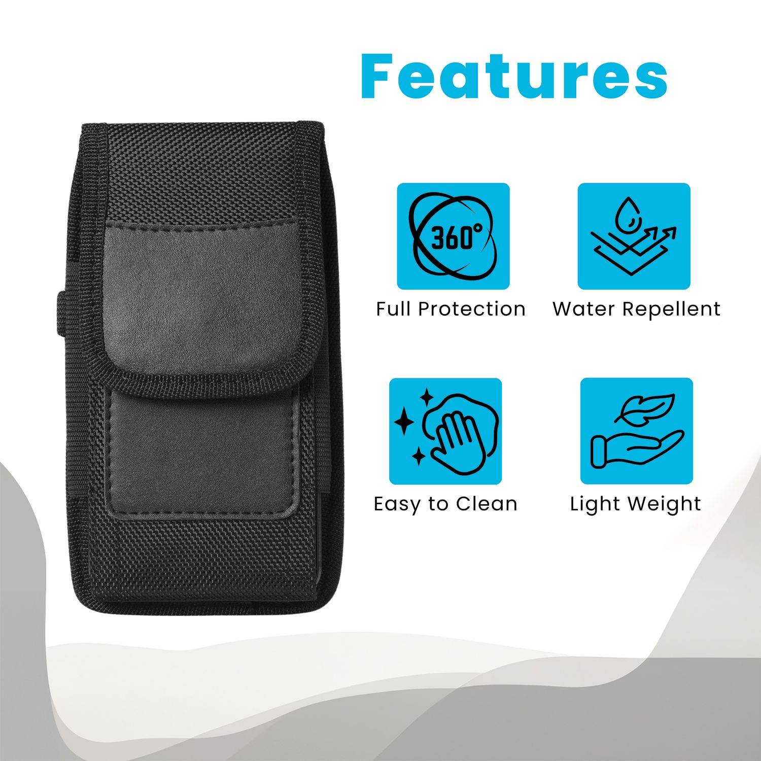 Cadorabo Universale Handytasche mit Gürtelclip für Smartphones in der Größe 6.5 bis 6.7 Zoll Schutzhülle Karabinerhaken-3