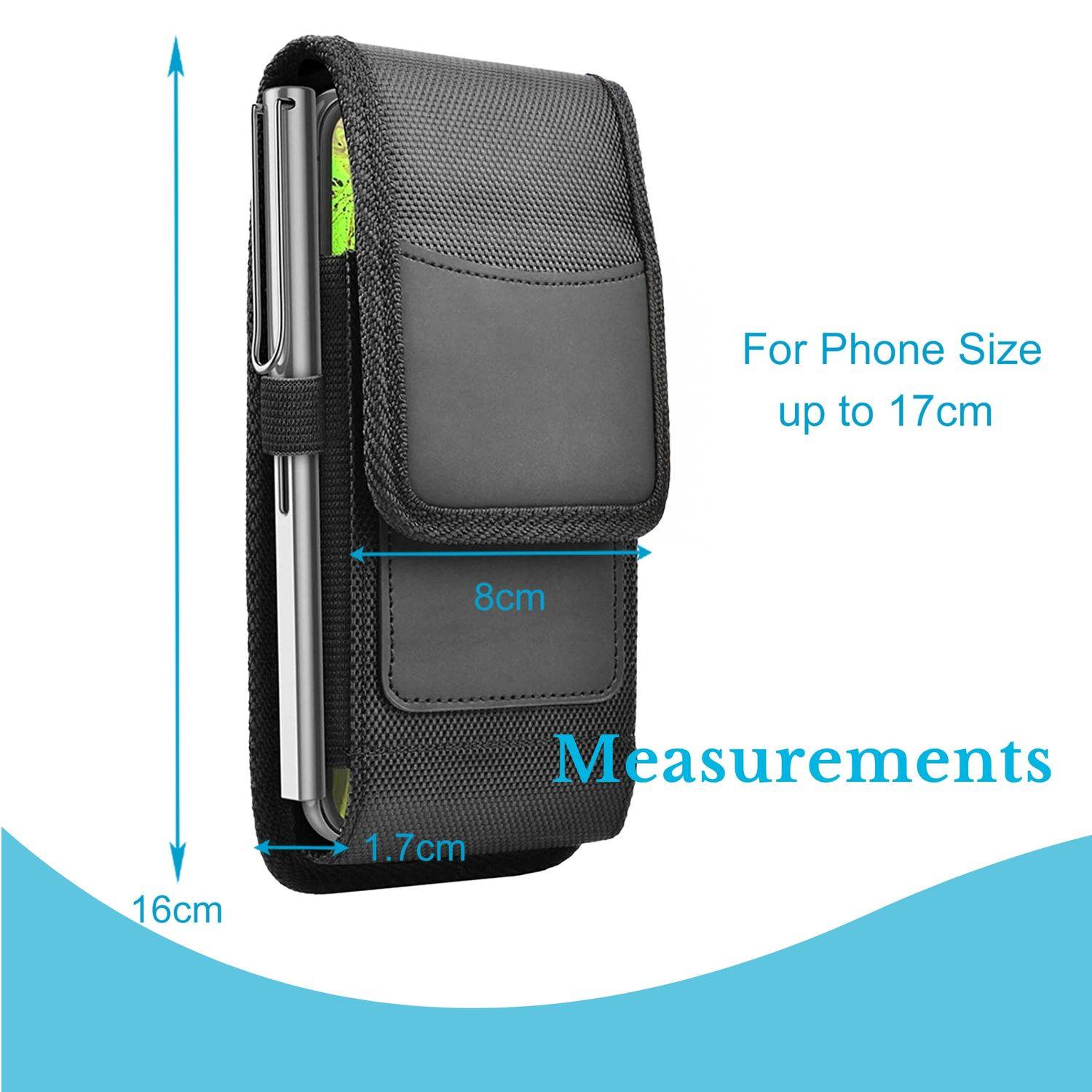 Cadorabo Universale Handytasche mit Gürtelclip für Smartphones in der Größe 6.5 bis 6.7 Zoll Schutzhülle Karabinerhaken-4