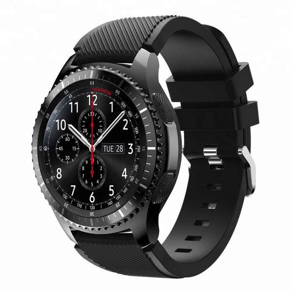 Armband 22mm für Samsung Galaxy Gear S3/Gear 2/ Huawei Watch GT Watch 2 Pro für Ticwatch Pro in Schwarz