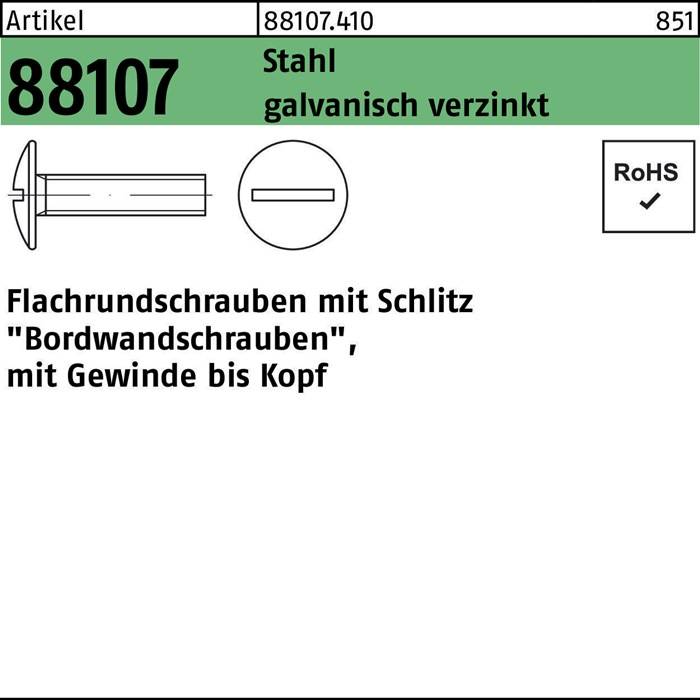 Flachrundschraube R 88107 m.Schlitz VG M 6 x 35 Stahl 4.6 galvanisch verzinkt-0