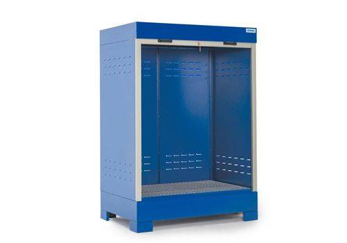 SteelSafe Gefahrstoffdepot D2, mit Rollladen, für 2 Fässer-1