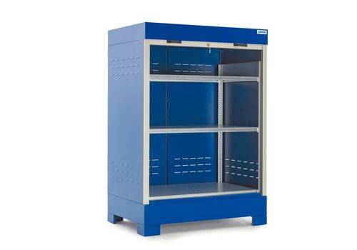 SteelSafe Gefahrstoffdepot D2, mit Rollladen und Stahlregal für Kleingebinde-1