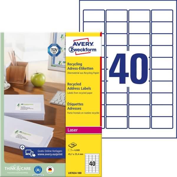 AVERY Zweckform Recycling Adress-Etiketten, 45,7 x 25,4 mm-0