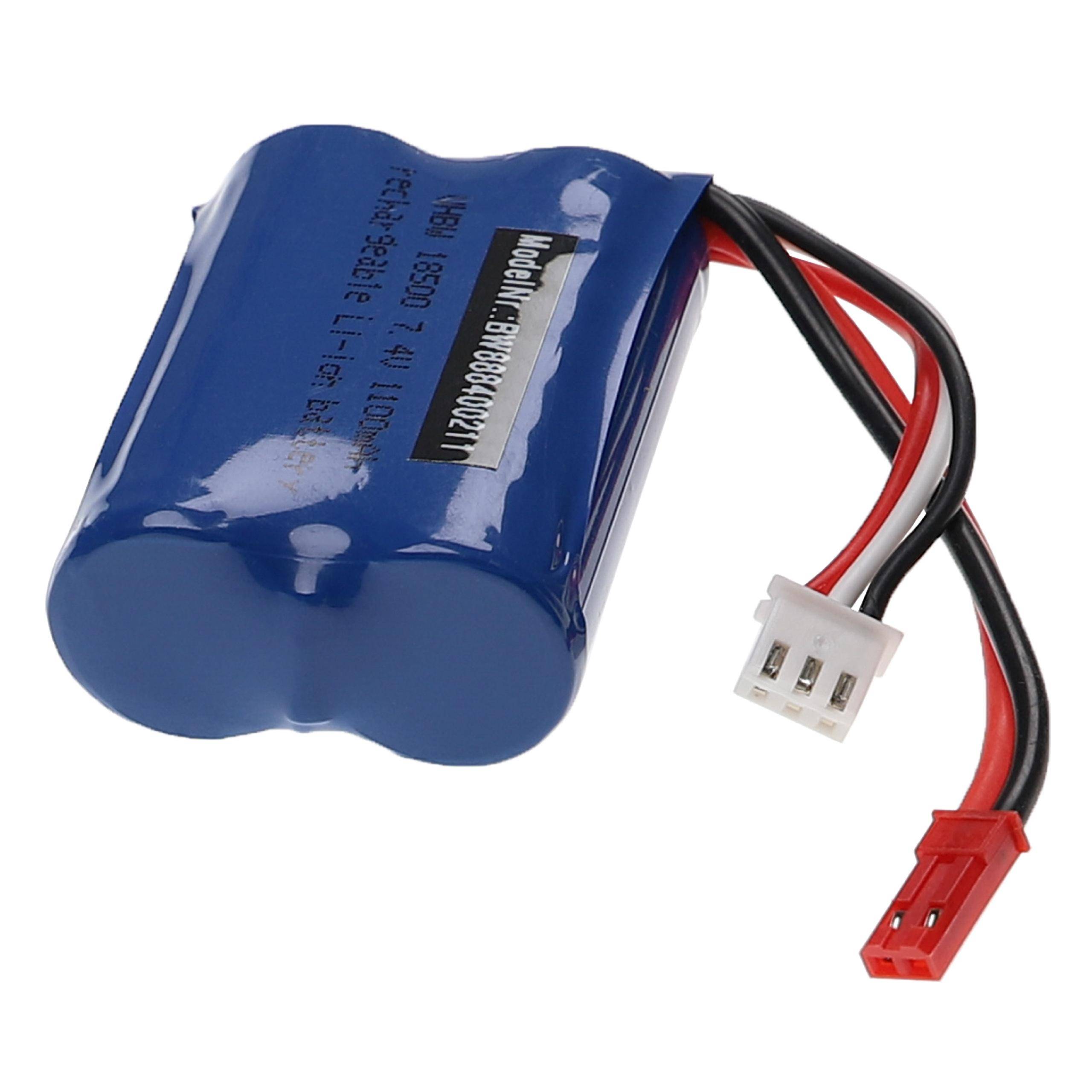 vhbw Akku kompatibel mit Huanqi 827 | 823, 871 Modellbau (1100mAh, 7,4V, Li-Ion, 55 x 37 x 19 mm, BEC)-2