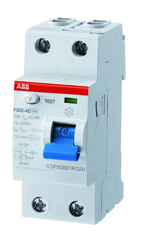ABB F 202A-25/0,03, Fehlerstromschutzschalter, Typ A, 230 - 400 V-0