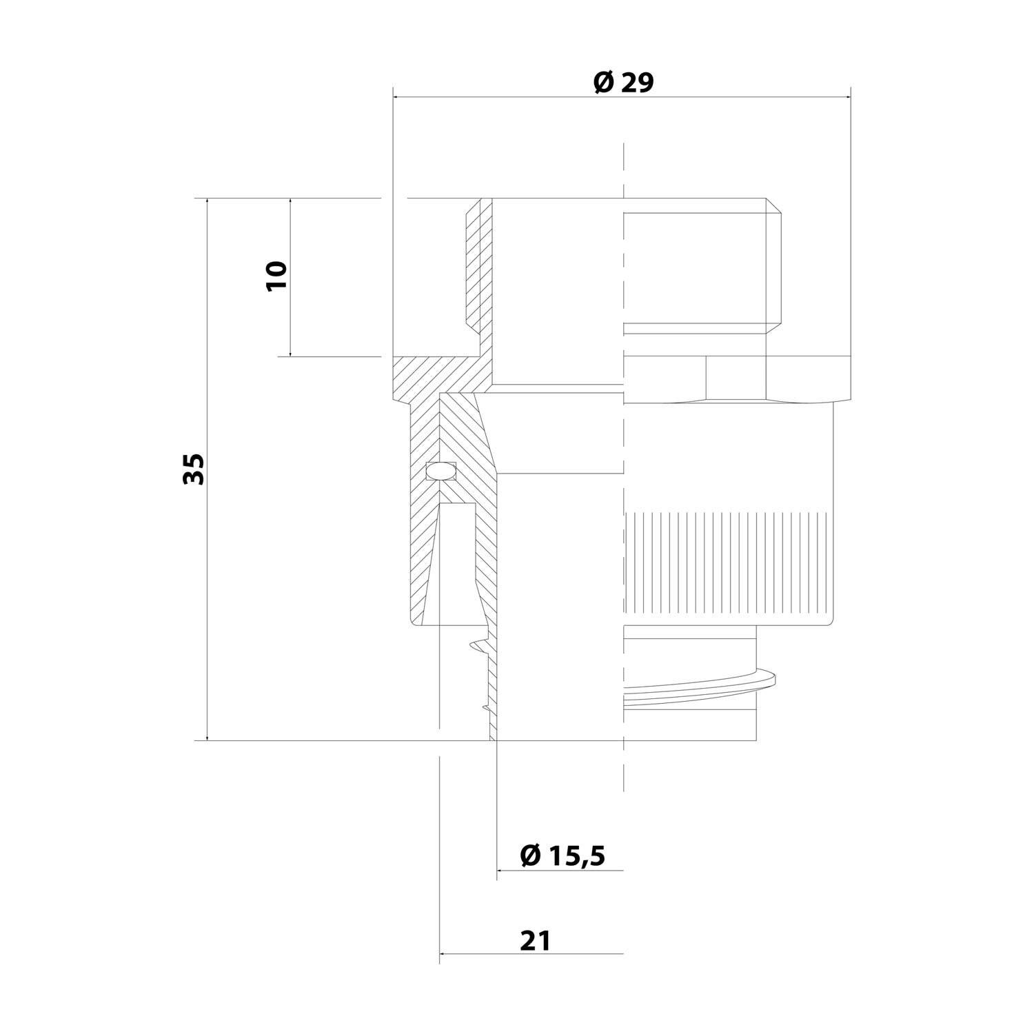 Symbolbild für Flexa Metallverschraubung AD21/M20x1,5 LI-M 5010.012.020 21 mm, 17 10 35 29 mm