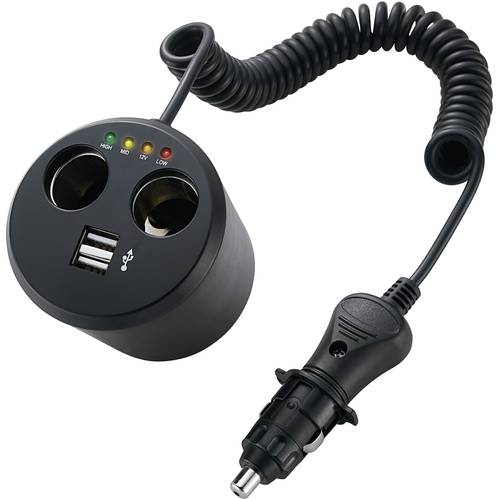 2-fach Verteiler mit USB Zigarettenanzünderstecker