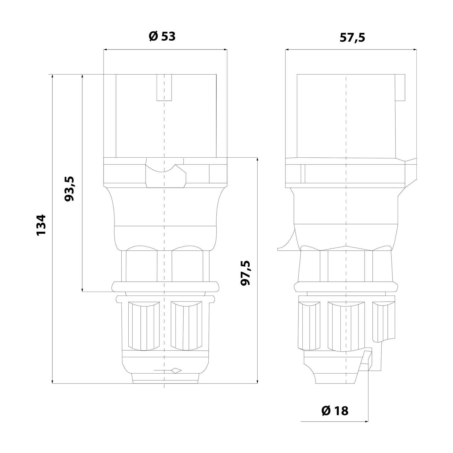 Symbolbild für Bals Elektrotech. Stecker MULTI-GRIP 16A 3p 230V 6h IP44 2126 16 A, 6 h