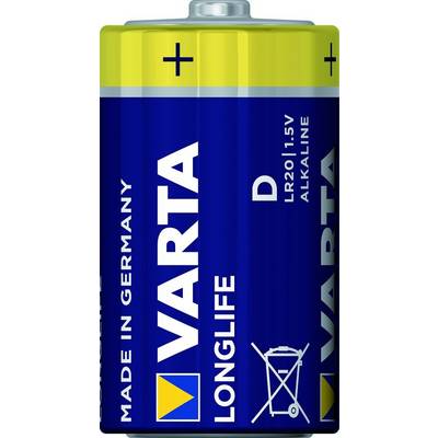 Varta Cons.Varta Batterie Longlife D Mono, R20, Al-Mn 4120 Stk.1 1,5 V, 16000 mAh, 61,5 mm-0
