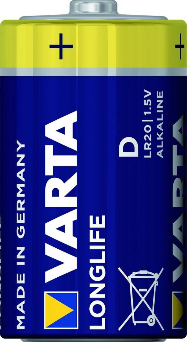 Varta Cons.Varta Batterie Longlife D Mono, R20, Al-Mn 4120 Stk.1 1,5 V, 16000 mAh, 61,5 mm