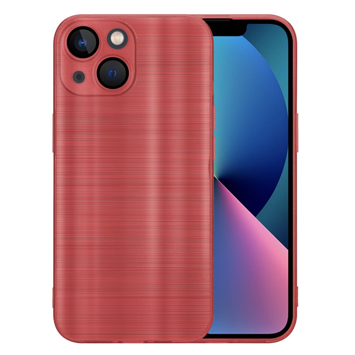 Cadorabo Hülle für Apple iPhone 14 Schutz Hülle in Rot Handyhülle TPU Silikon Etui Case-2