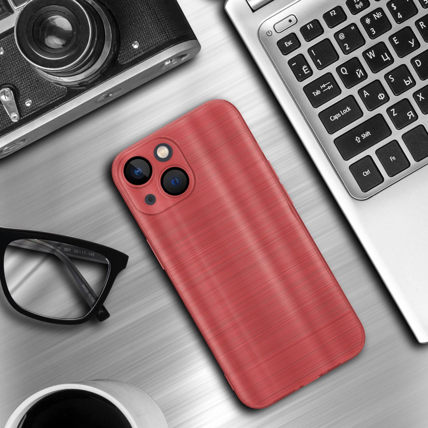 Cadorabo Hülle für Apple iPhone 14 Schutz Hülle in Rot Handyhülle TPU Silikon Etui Case-4