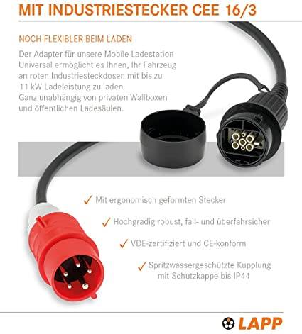 LAPP Mobility 64705 CCE Ladeadapter für die Ladestation Universal 16A Adapterkabel Hybrid & Elektroauto 11kW 3-phasig-2
