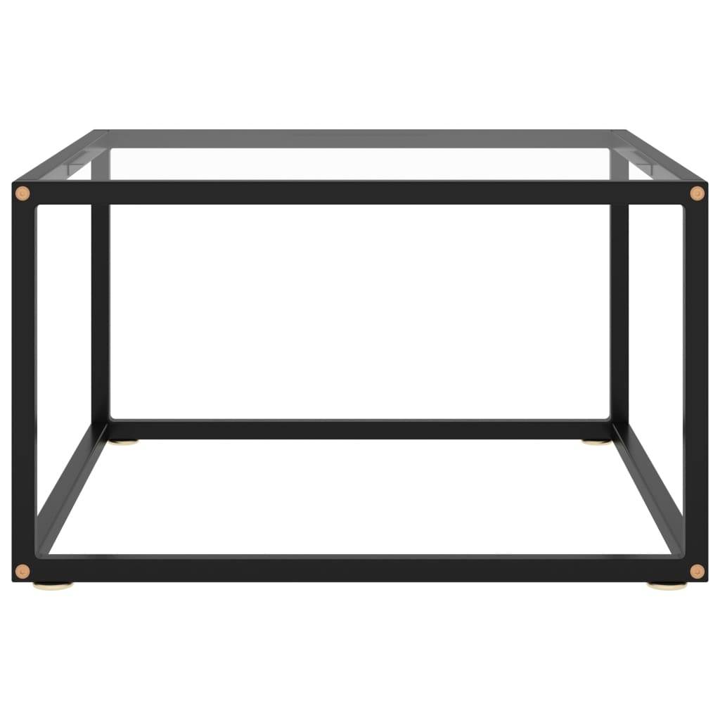 Beistelltisch Schwarz mit Hartglas 60x60x35 cm-1