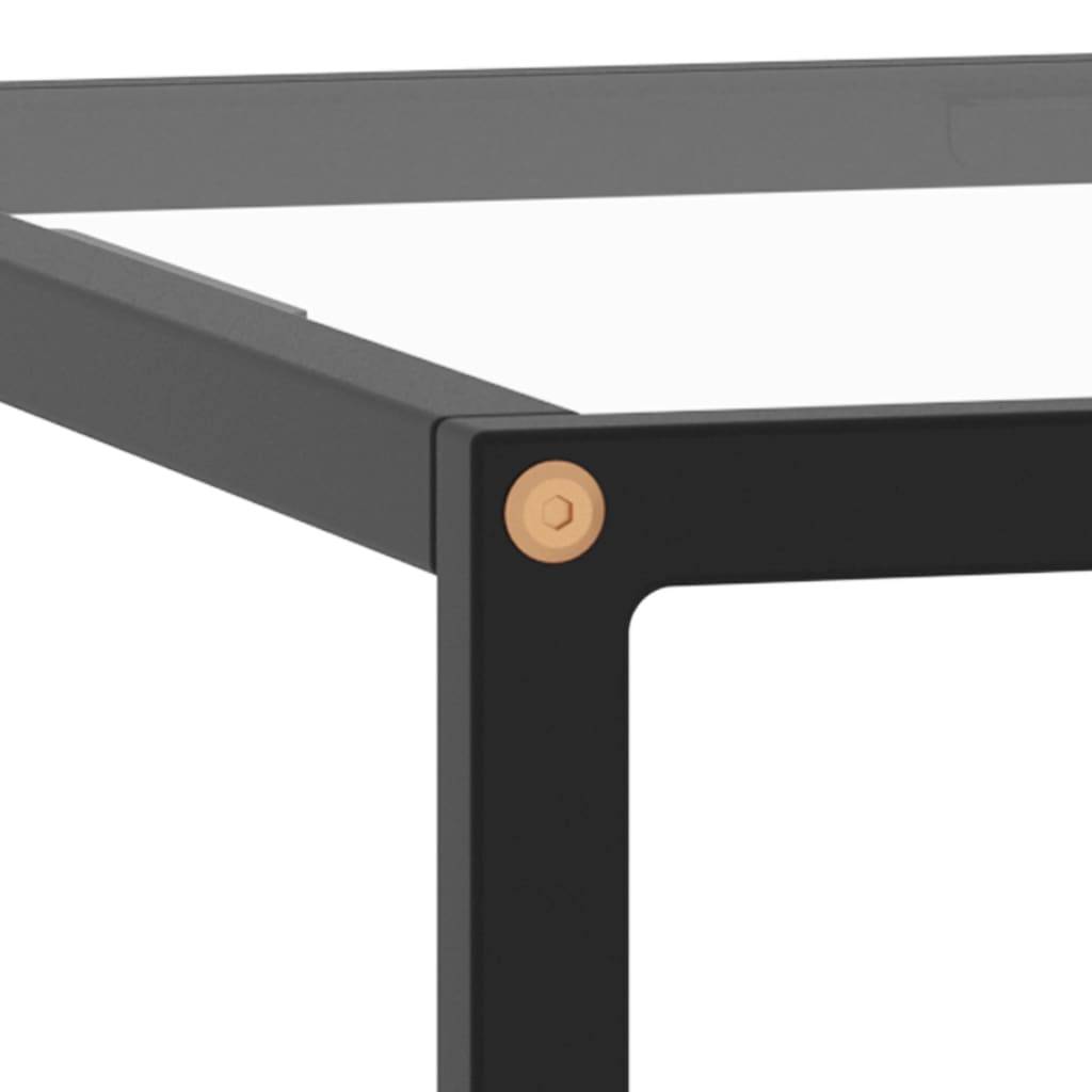 Beistelltisch Schwarz mit Hartglas 60x60x35 cm-3