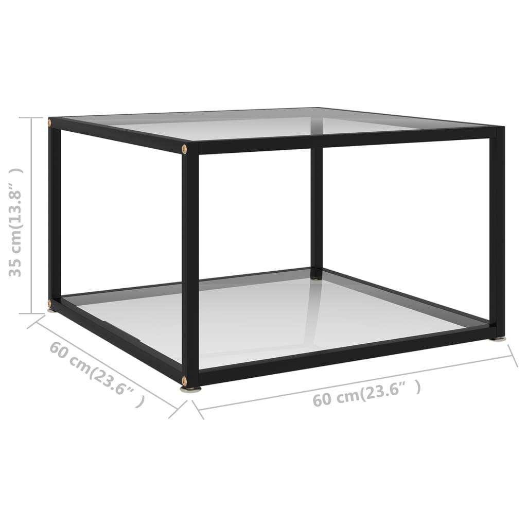 vidaXL Couchtisch Transparent 60x60x35 cm Hartglas-4