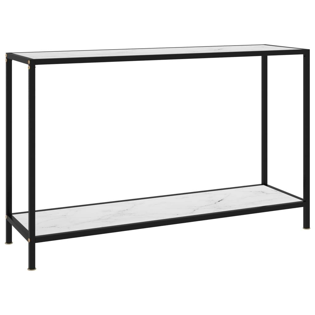 vidaXL Konsolentisch Weiß 120x35x75 cm Hartglas-0