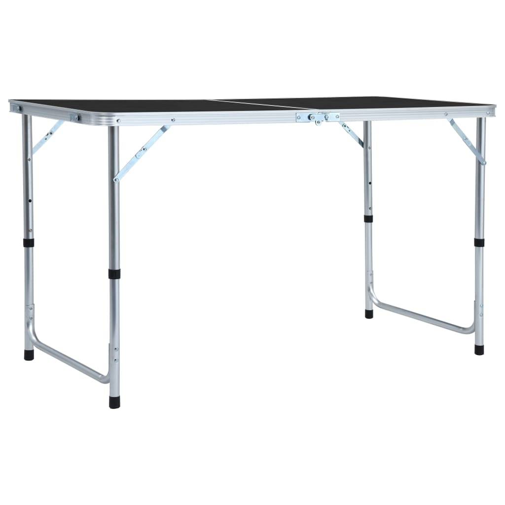 vidaXL Campingtisch Klappbar Grau Aluminium 120x60 cm-0