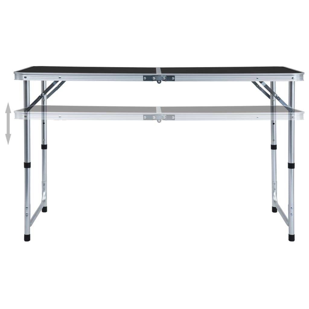 vidaXL Campingtisch Klappbar Grau Aluminium 120x60 cm-1