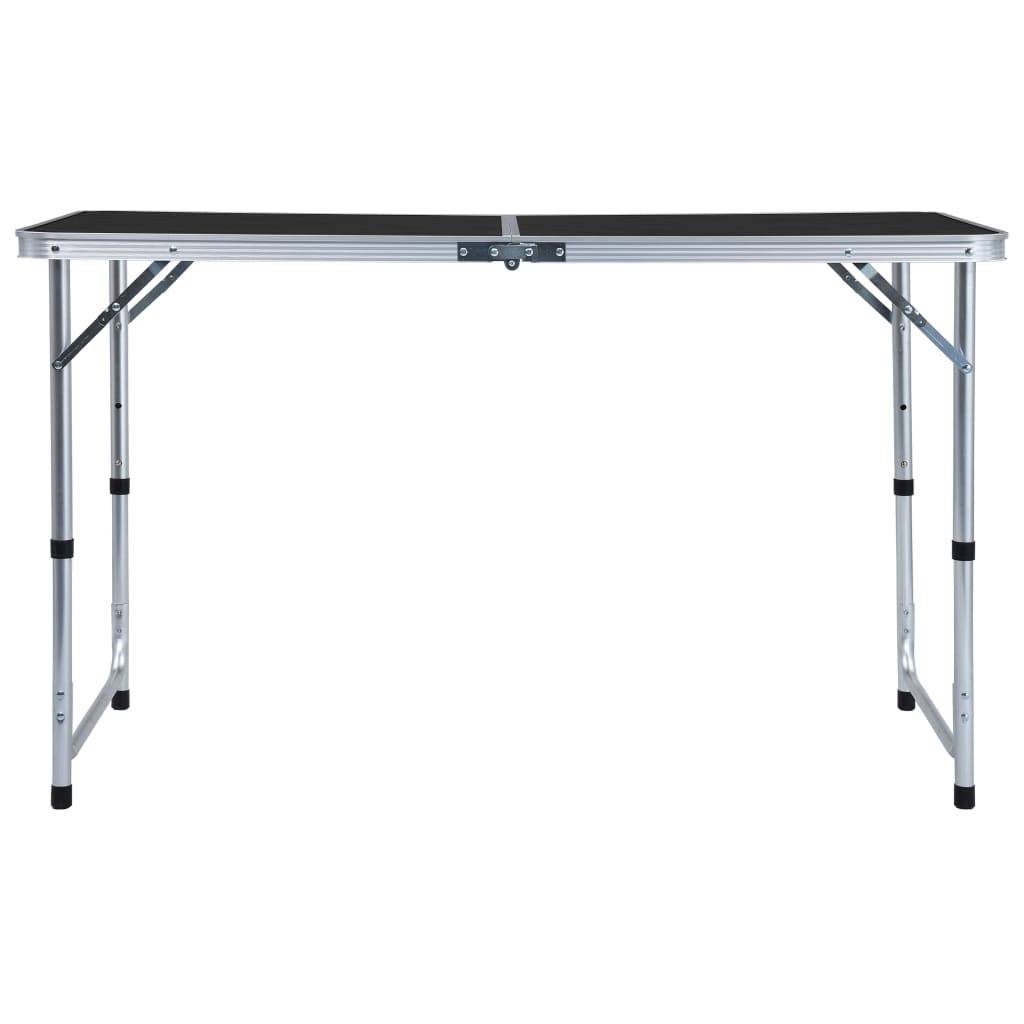 vidaXL Campingtisch Klappbar Grau Aluminium 120x60 cm-2