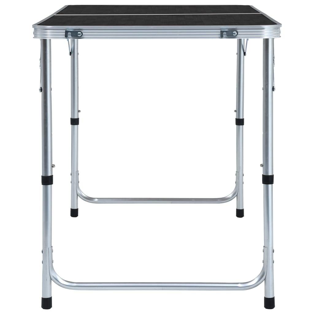 vidaXL Campingtisch Klappbar Grau Aluminium 120x60 cm-3
