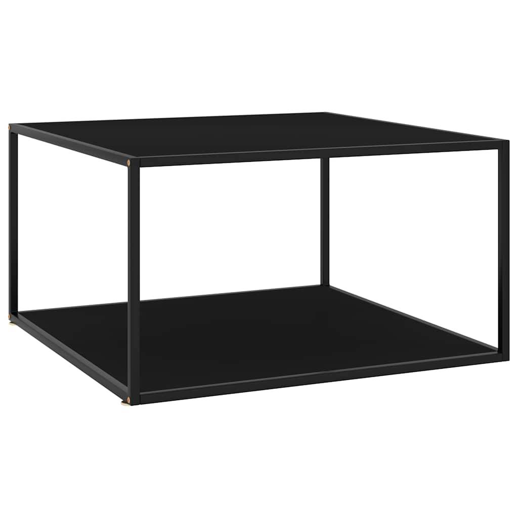 vidaXL Couchtisch Schwarz mit Schwarzem Glas 90x90x50 cm-0