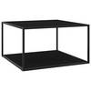 vidaXL Couchtisch Schwarz mit Schwarzem Glas 90x90x50 cm