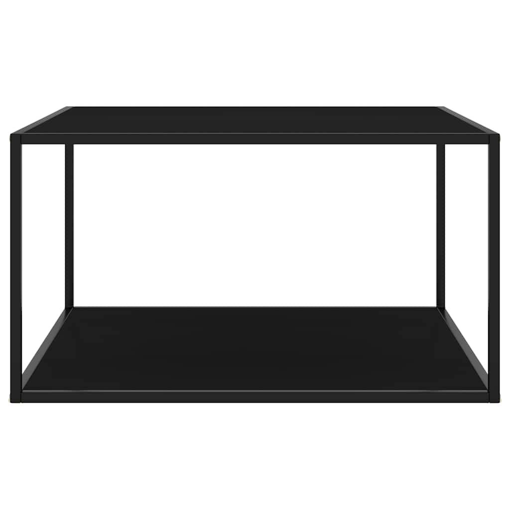 vidaXL Couchtisch Schwarz mit Schwarzem Glas 90x90x50 cm-1