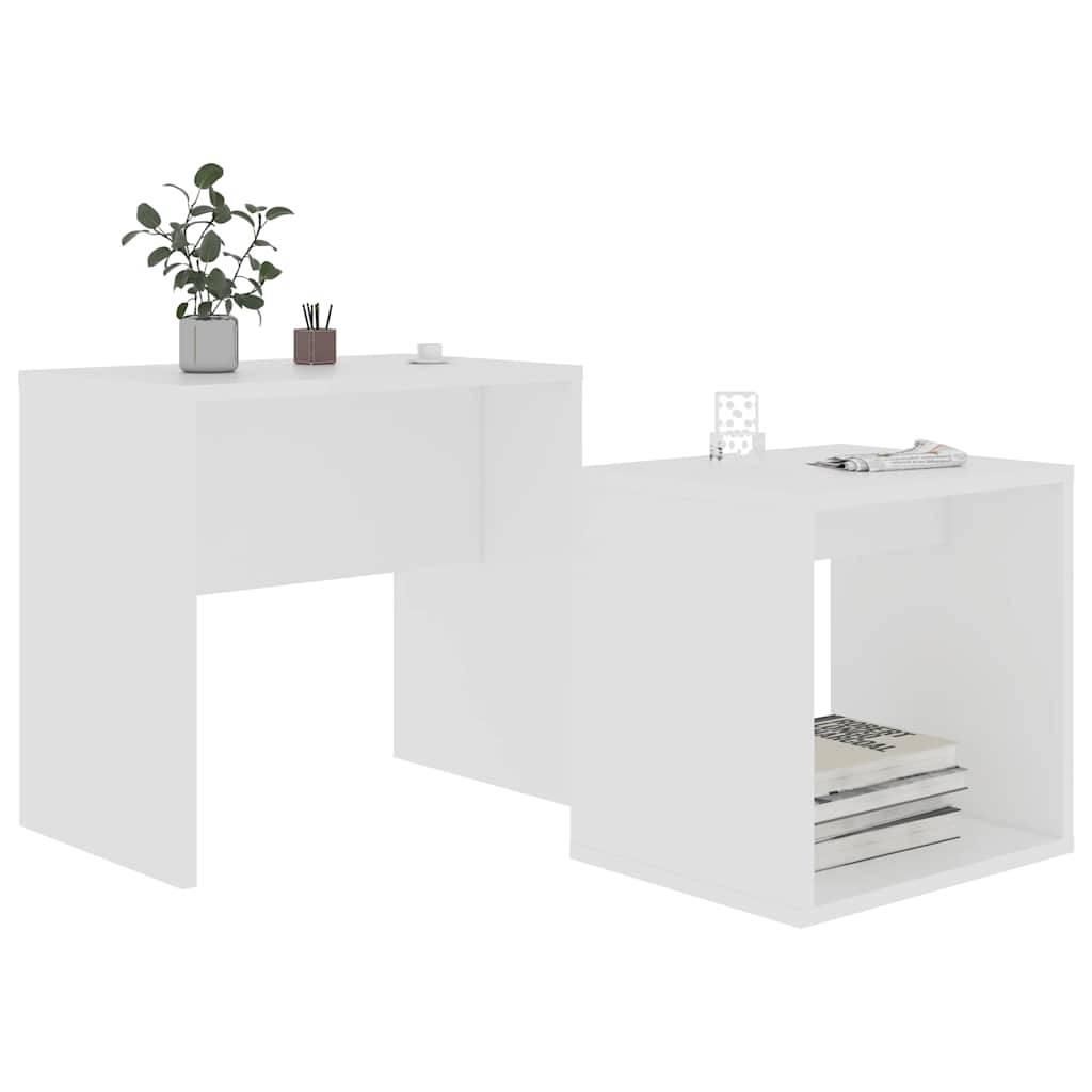 vidaXL Couchtisch-Set Weiß 48x30x45 cm Holzwerkstoff-3