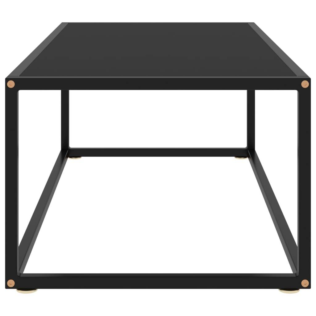 vidaXL Couchtisch Schwarz mit Schwarzem Glas 100x50x35 cm-2