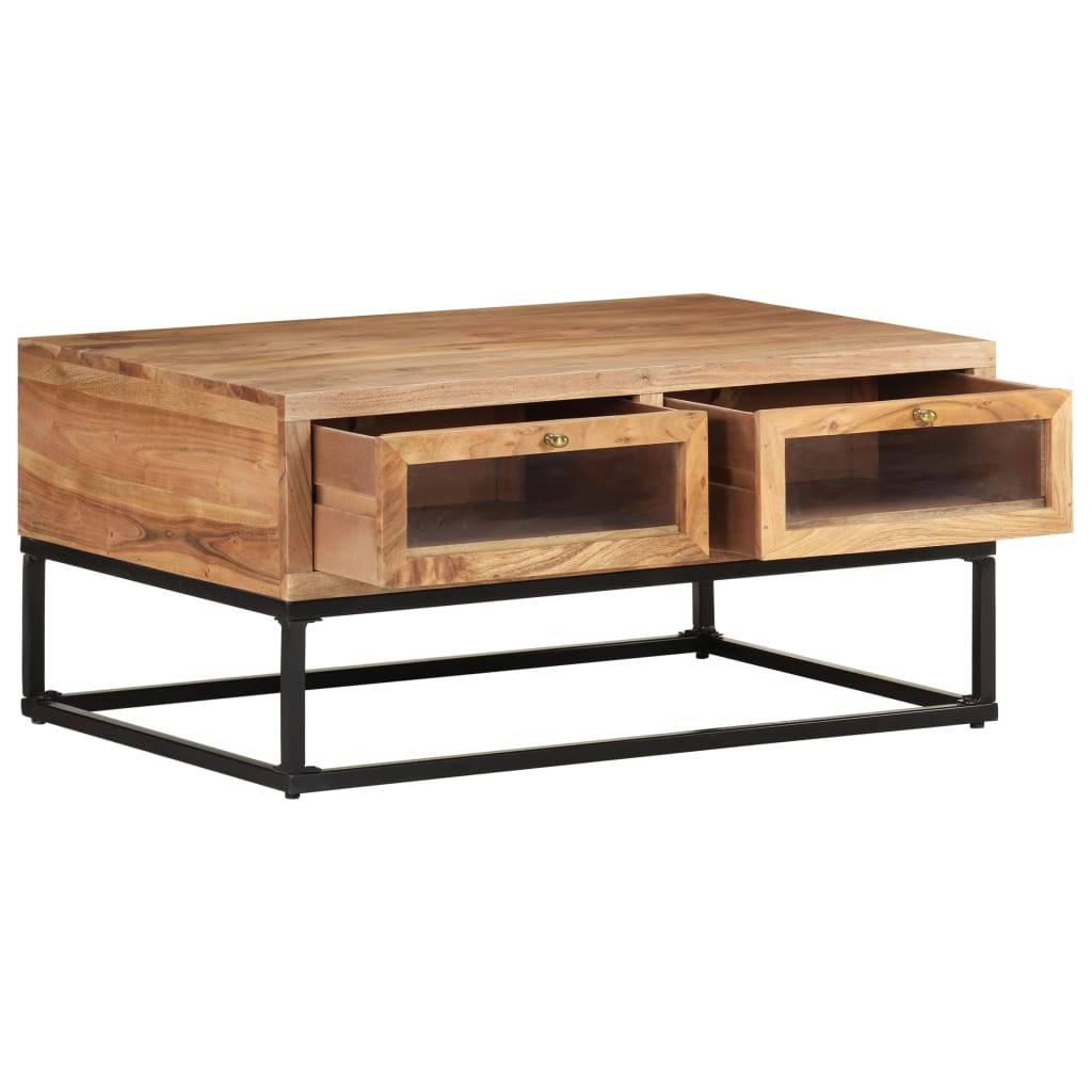 vidaXL Couchtisch 90x60x40 cm Massivholz Akazie-2