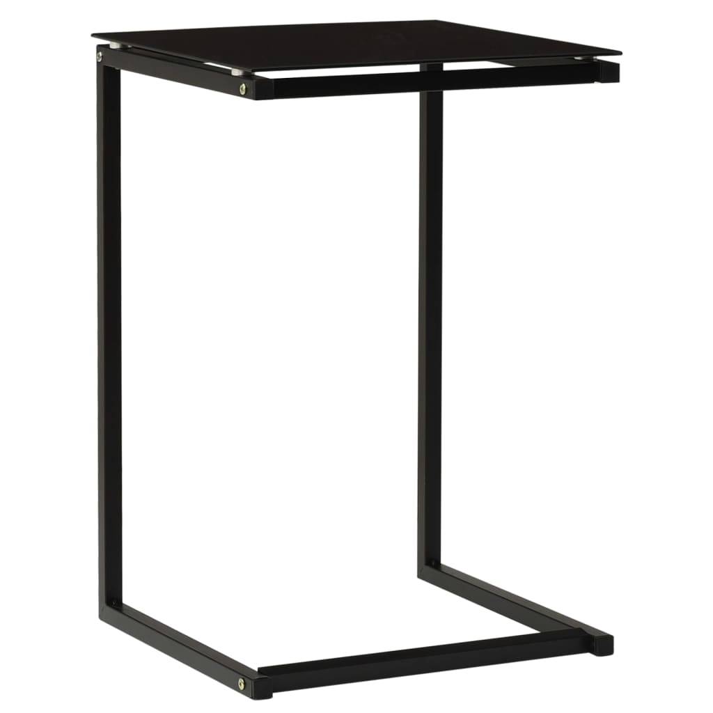 vidaXL Beistelltisch Schwarz 40x40x60 cm Hartglas-0
