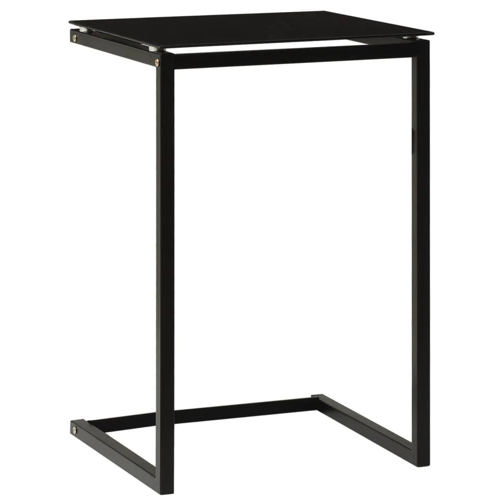 vidaXL Beistelltisch Schwarz 40x40x60 cm Hartglas-3