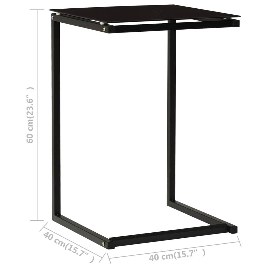 vidaXL Beistelltisch Schwarz 40x40x60 cm Hartglas-4