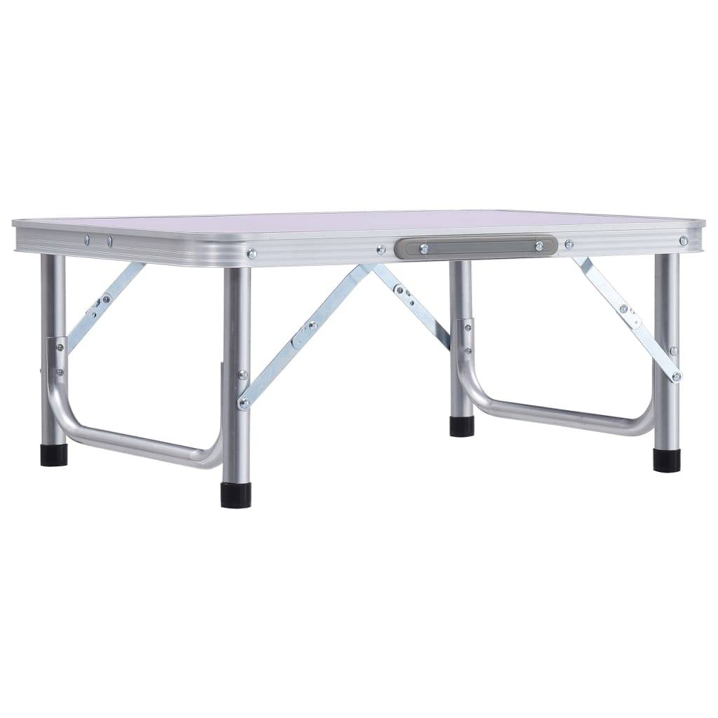 vidaXL Klappbarer Campingtisch Weiß Aluminium 60x45 cm-1