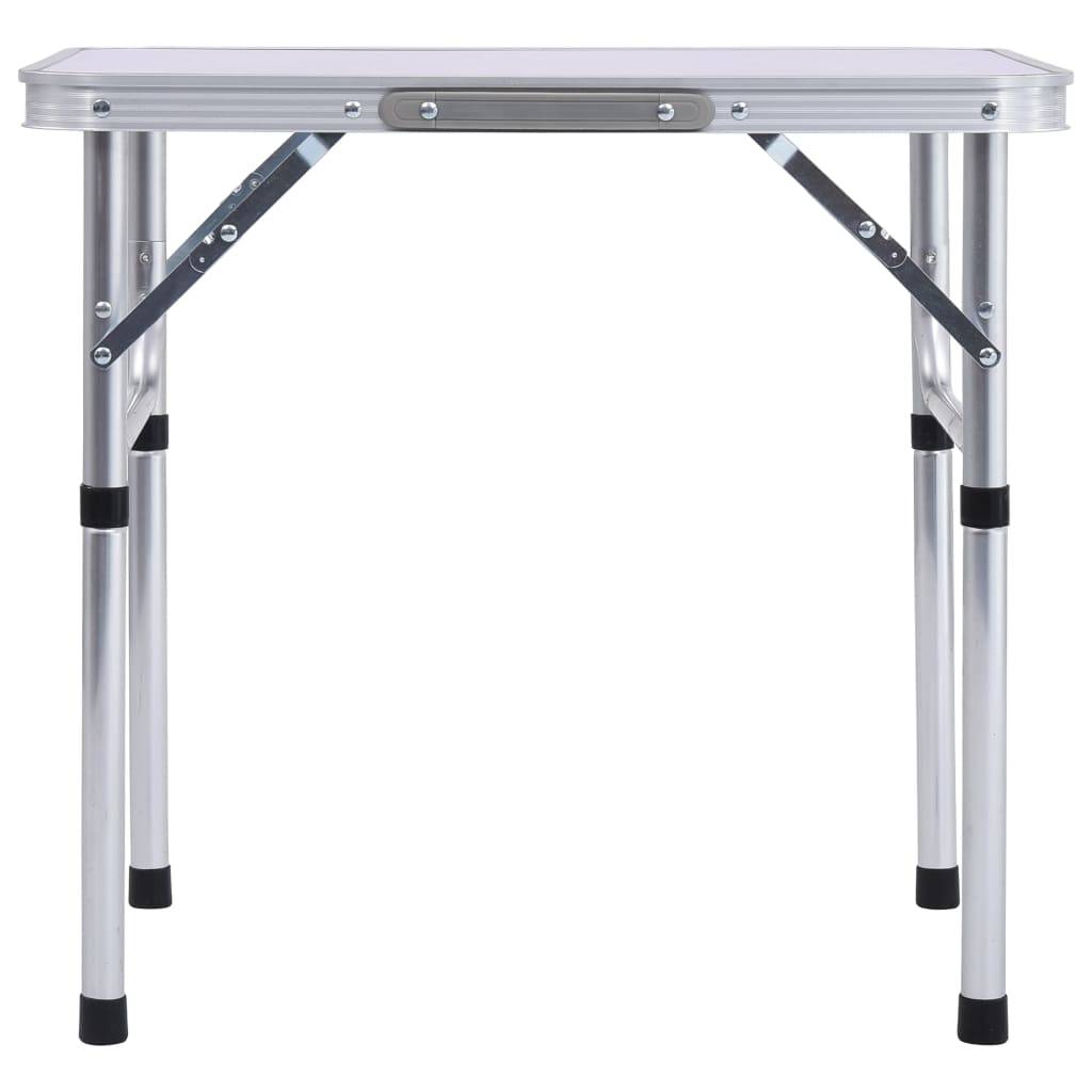vidaXL Klappbarer Campingtisch Weiß Aluminium 60x45 cm-2