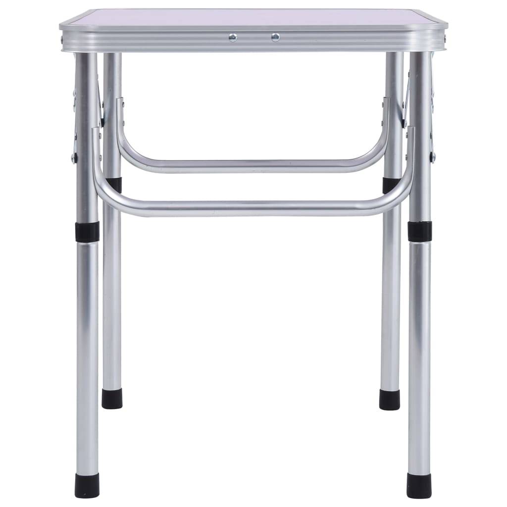 vidaXL Klappbarer Campingtisch Weiß Aluminium 60x45 cm-3